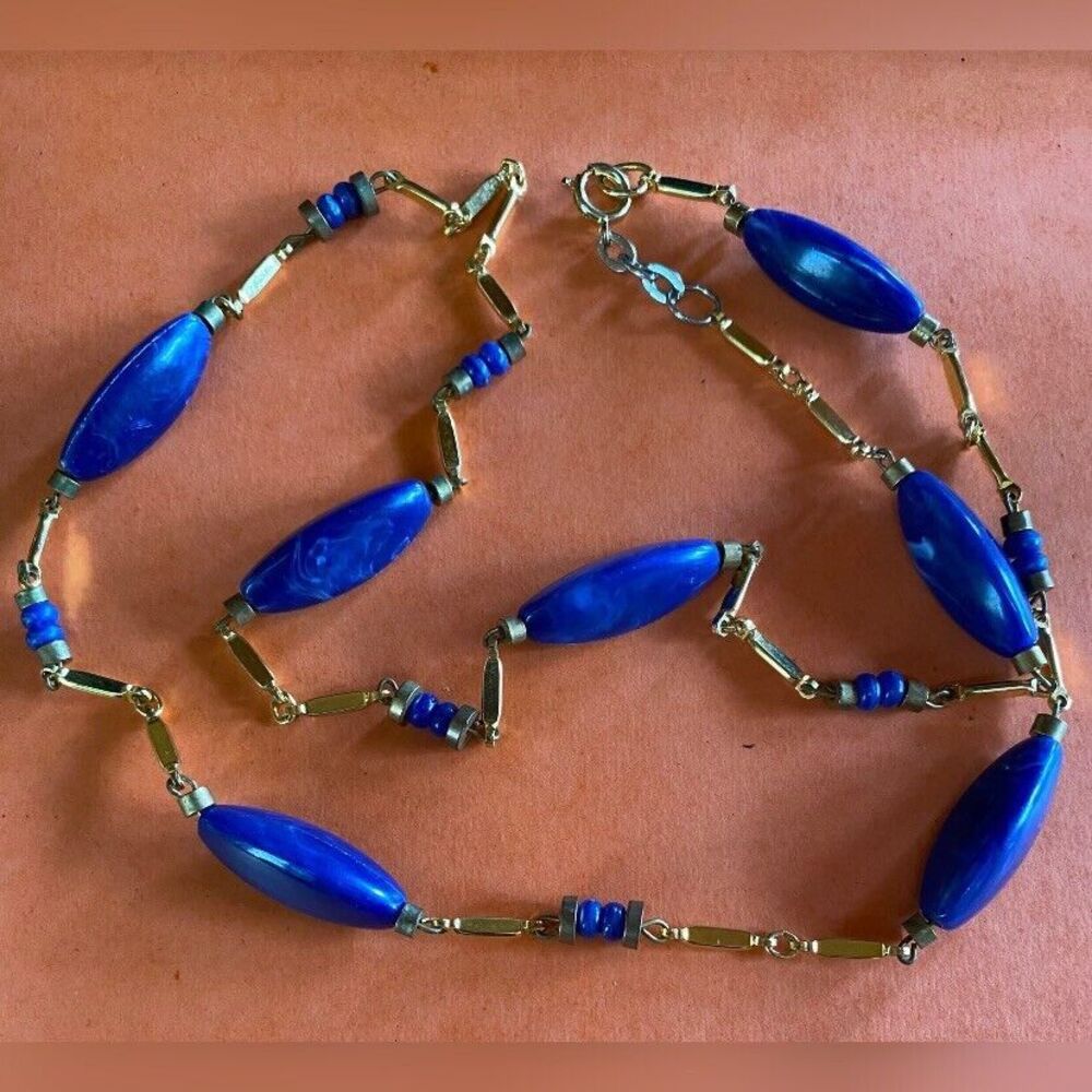 Women’s Necklace Blue Beads 30” Party